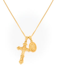 Motif crucifix x Mini Guadalupe - Gold
