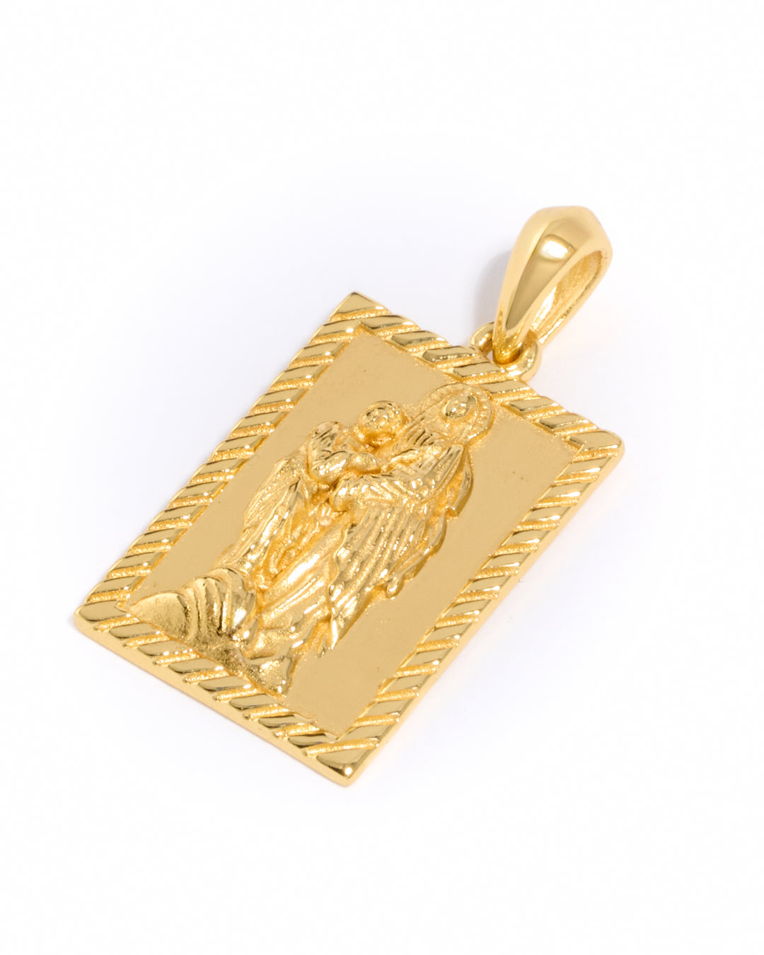 Mother Mary Frame Pendant - Gold