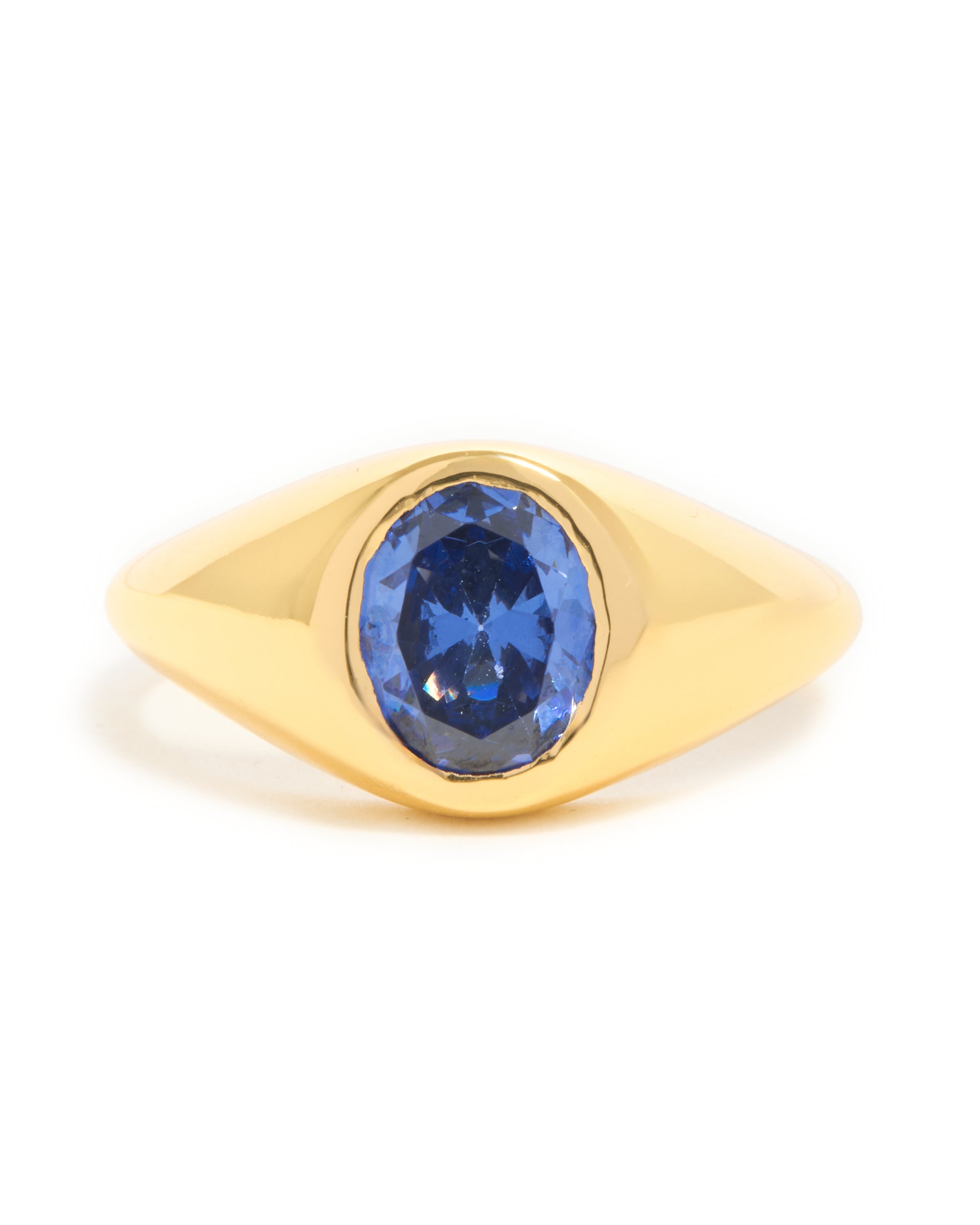 Porto Sapphire Signet ring - Gold