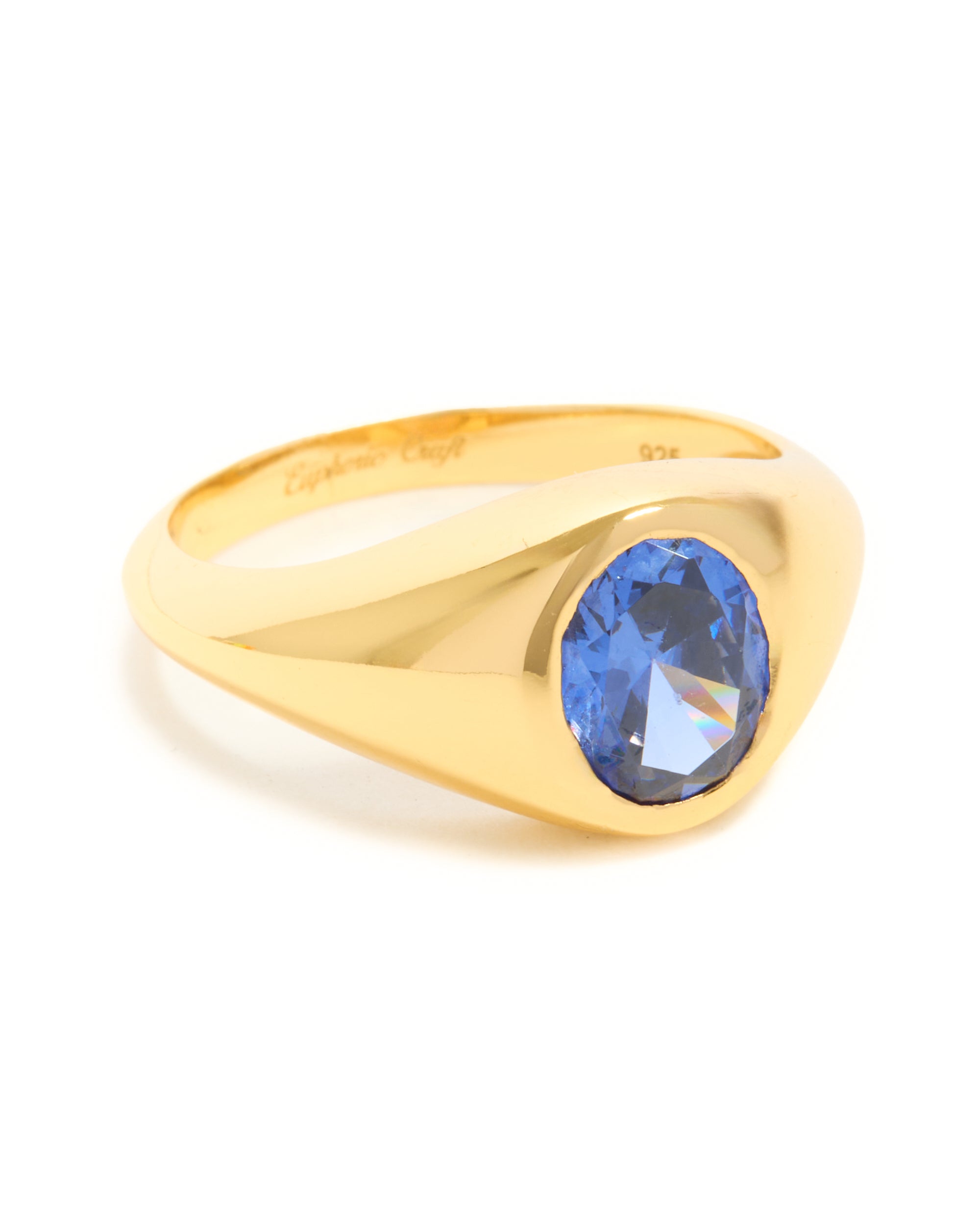 Porto Sapphire Signet ring - Gold
