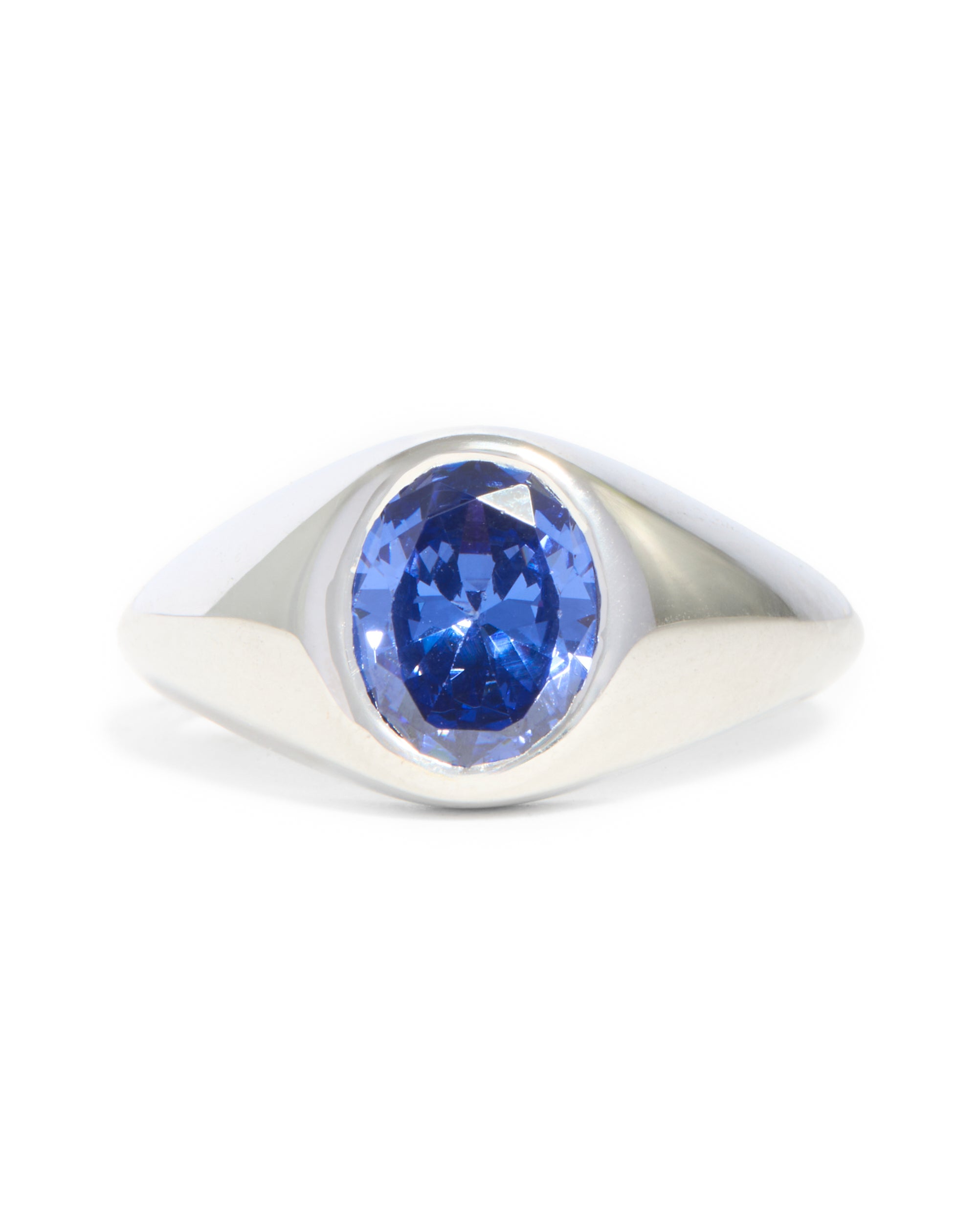 Porto Sapphire Signet ring - Silver
