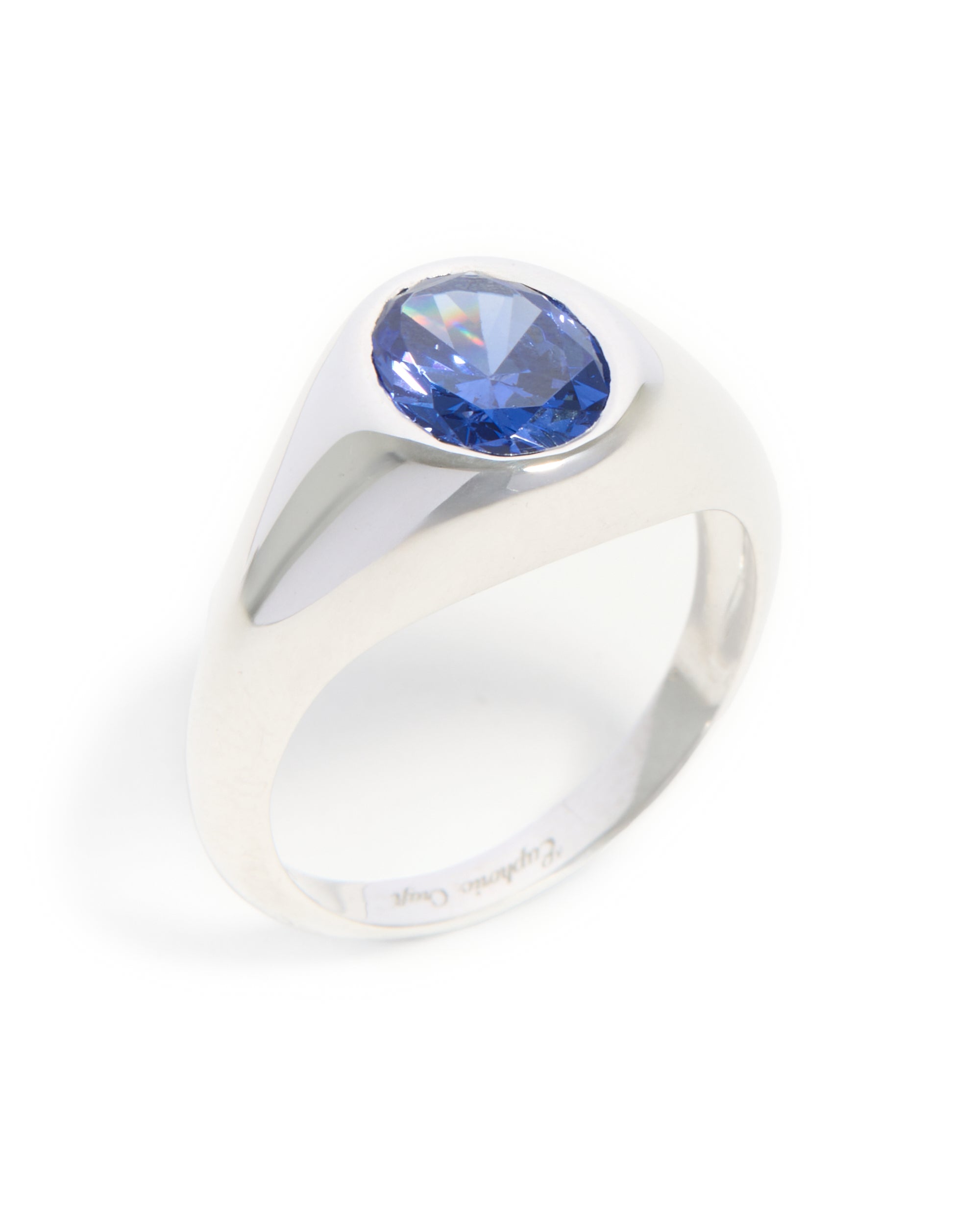 Porto Sapphire Signet ring - Silver