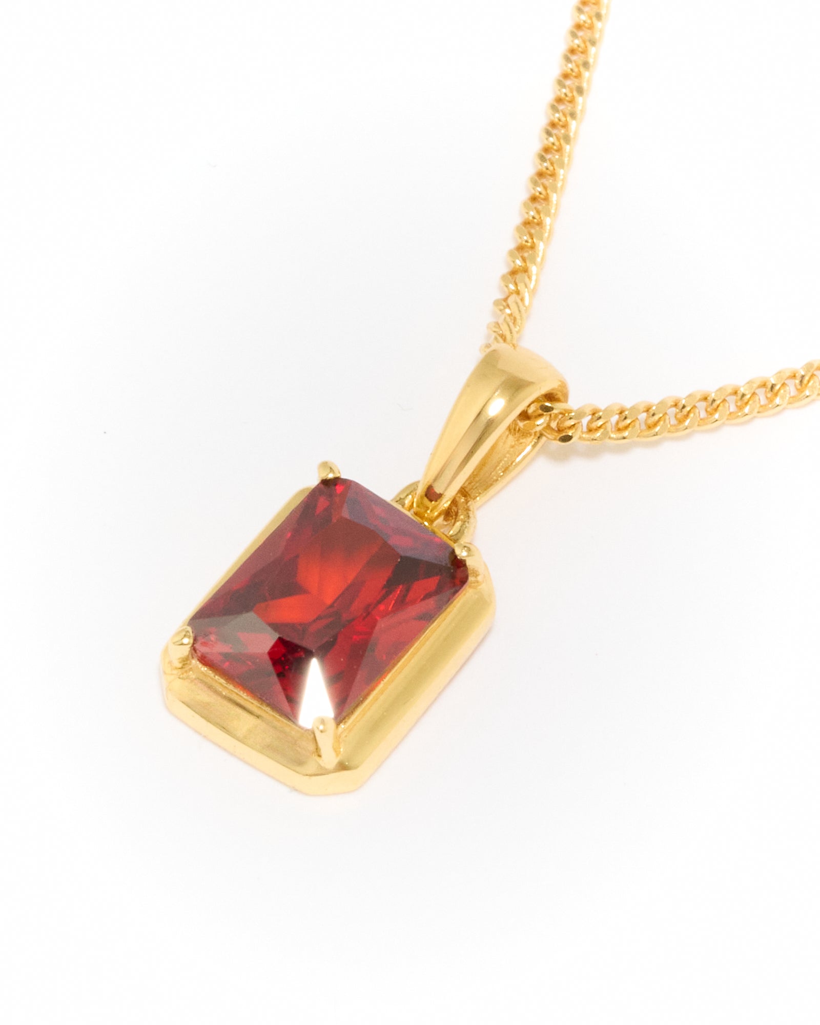 Lisbon red stone chain - gold