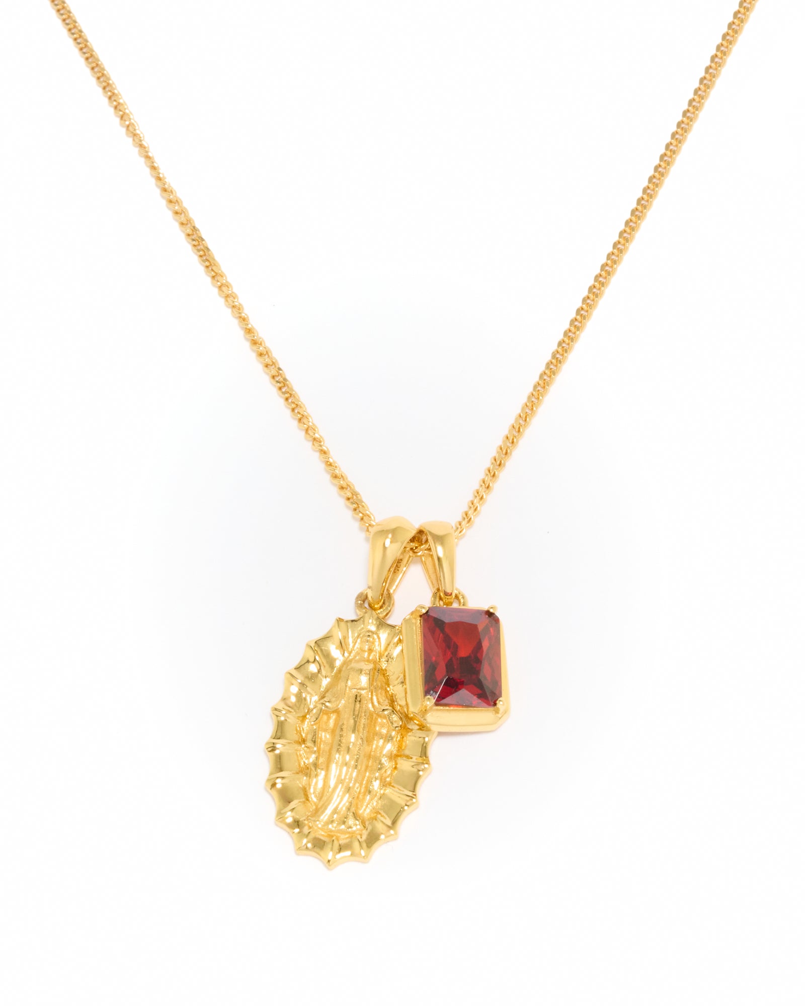 Our Lady of Guadalupe x  Lisbon red stone stack - Gold