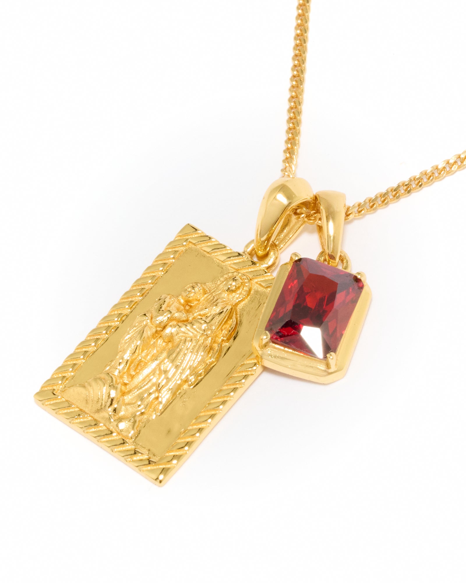 Mother Mary frame x Lisbon red stone - Gold