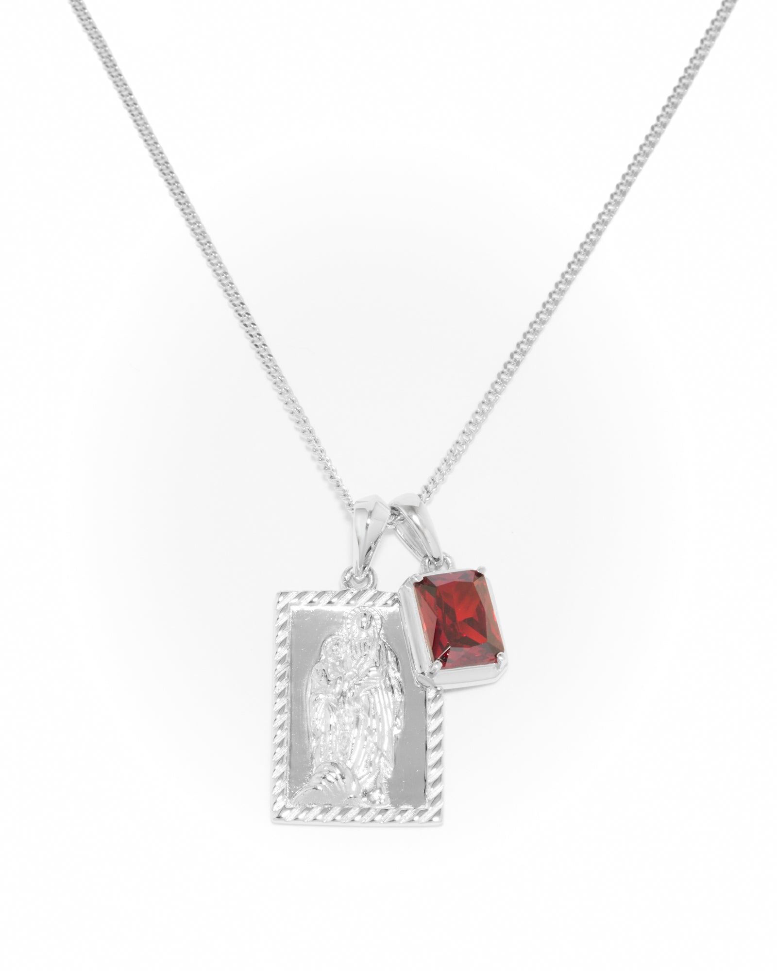 Mother Mary frame x Lisbon red stone - Silver