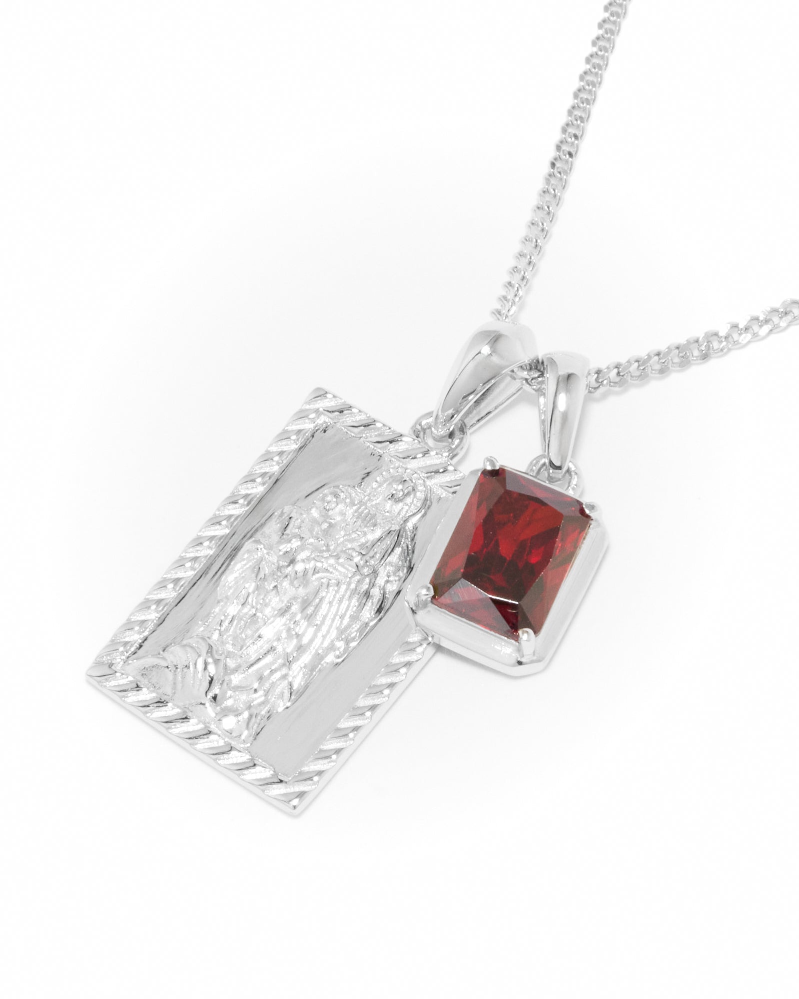 Mother Mary frame x Lisbon red stone - Silver
