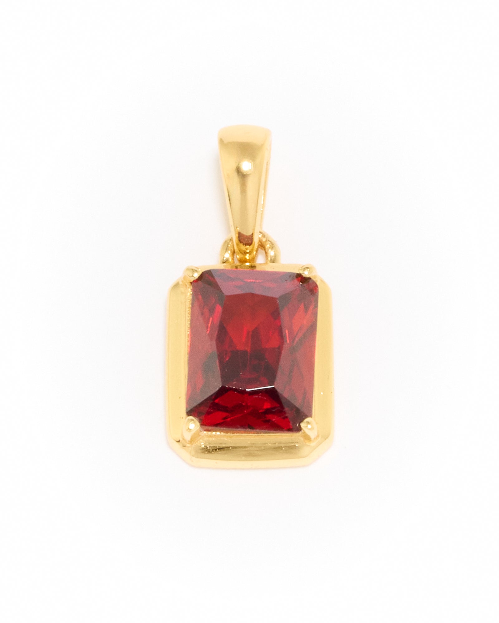 Lisbon Red Stone Pendant - Gold