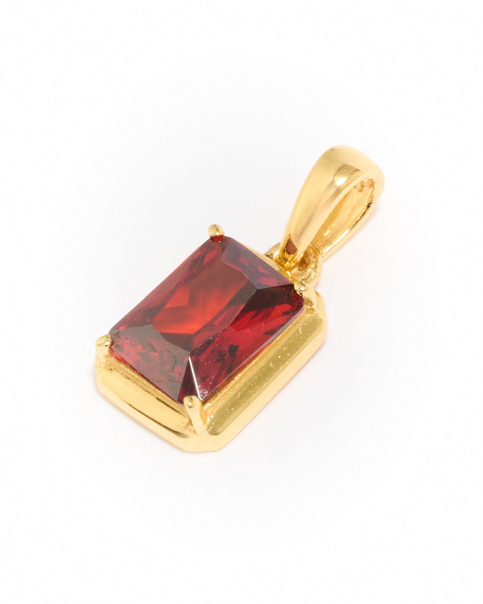 Lisbon Red Stone Pendant - Gold