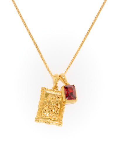 Saint George frame x Lisbon red stone stack - Gold (Pre order)
