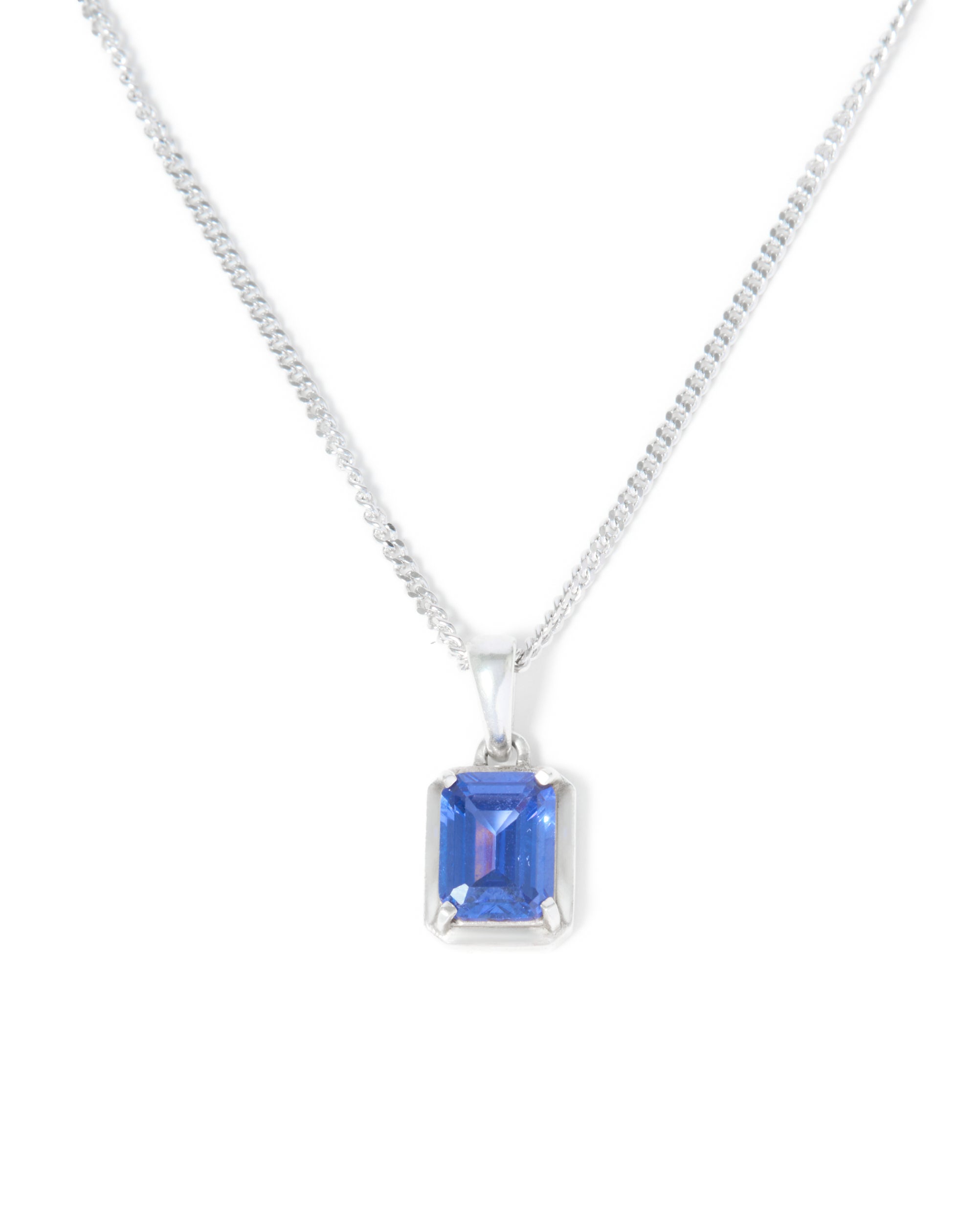 Sapphire Sea stone chain- Silver