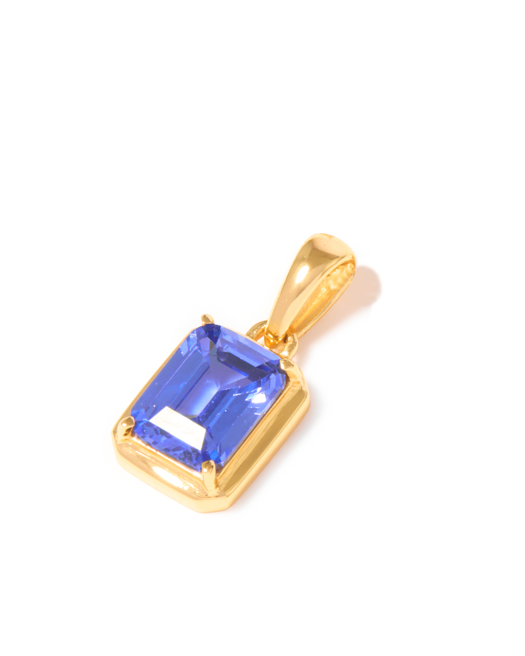 Sapphire Sea Stone Pendant - Gold