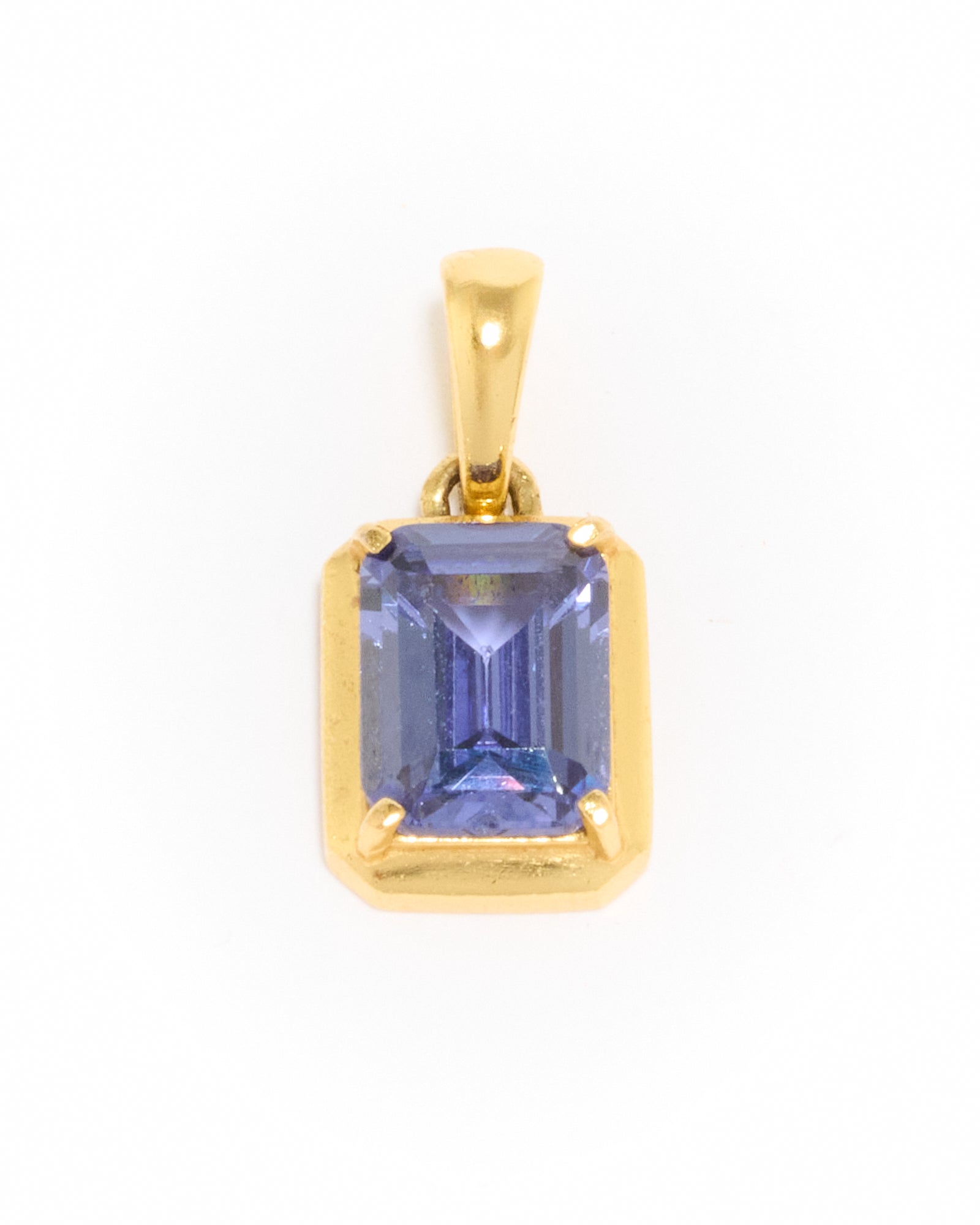 Sapphire Sea Stone Pendant - Gold