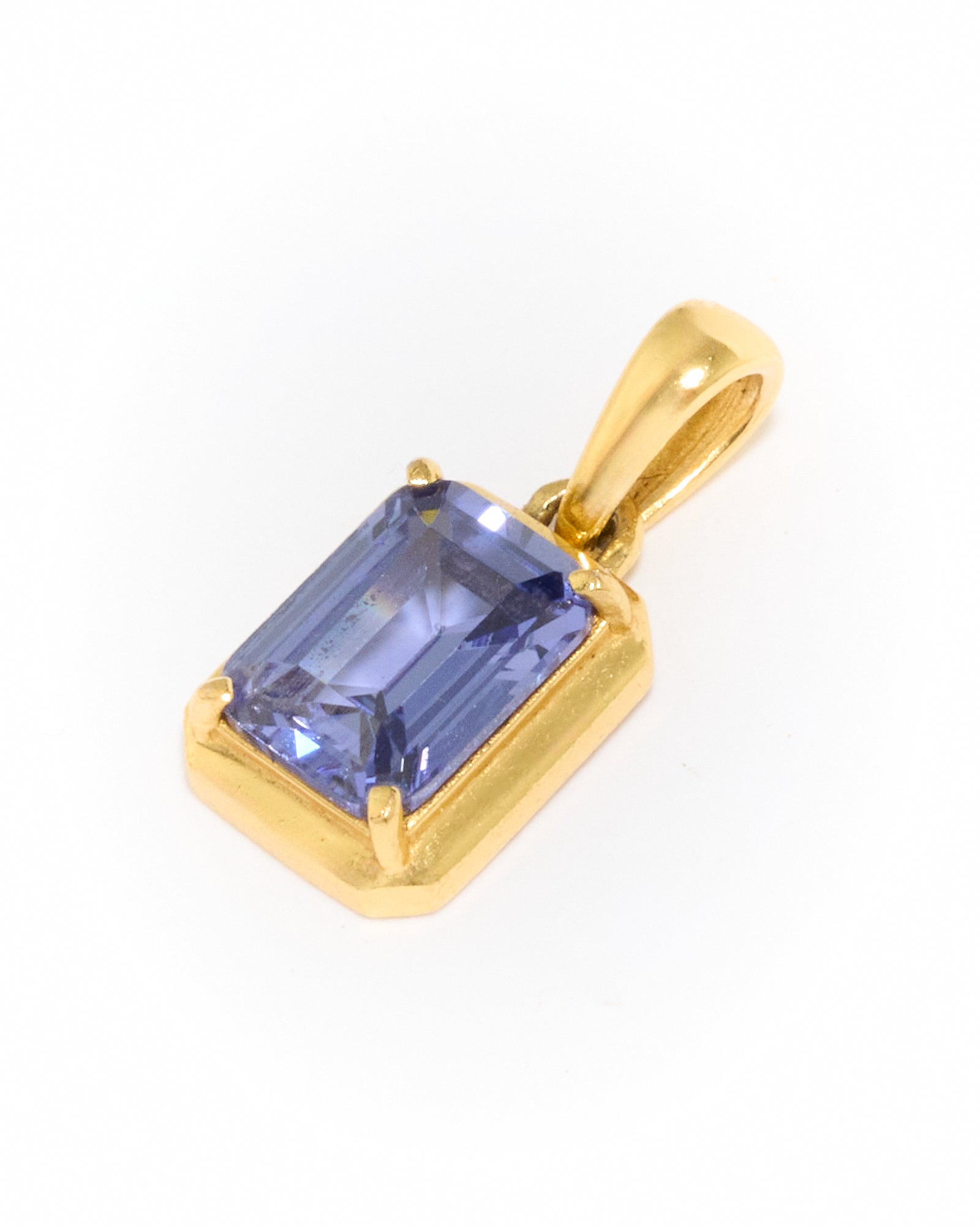 Sapphire Sea Stone Pendant - Gold