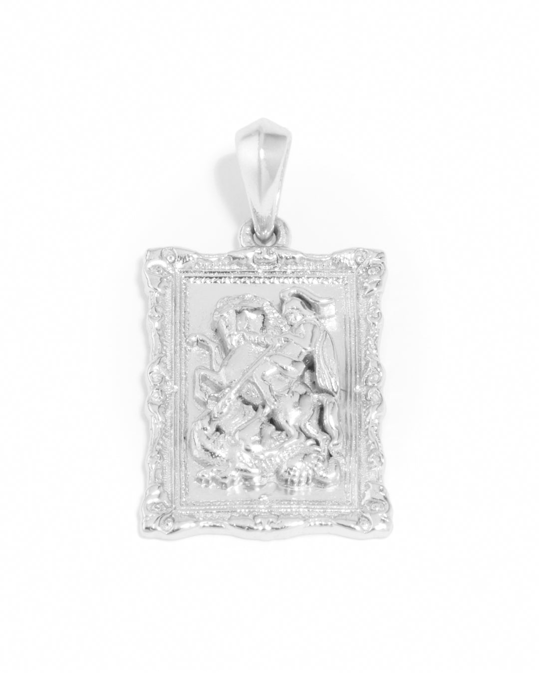 St George Frame Pendant - Silver