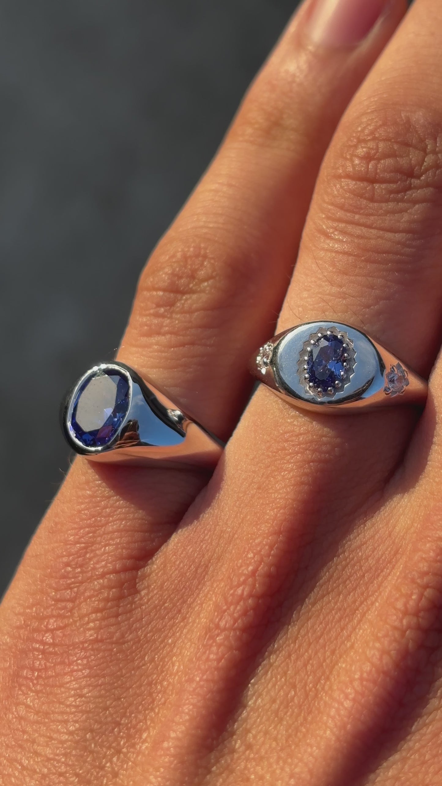 The Sapphire Sun Ring- Silver